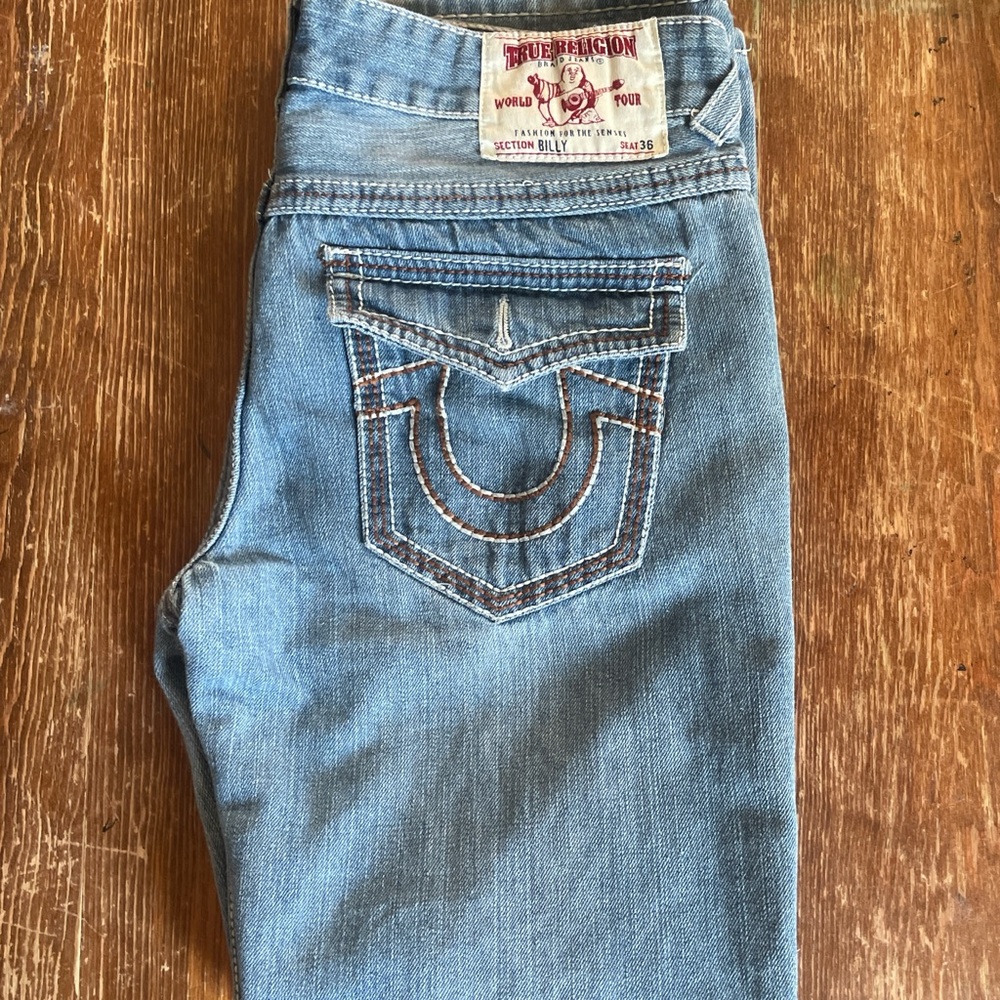 True Religion Mens Relaxed Fit Blue Jeans size 36